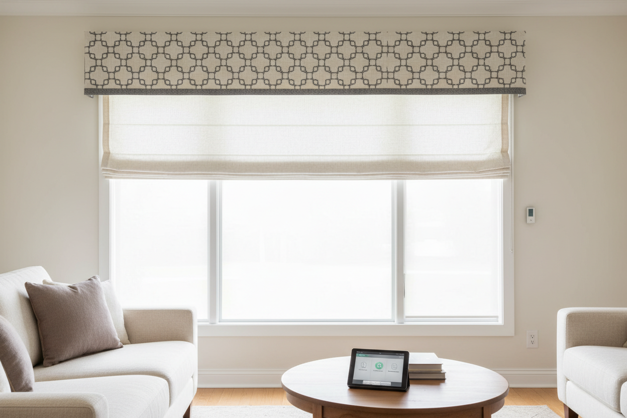 Roman Shade and Valance: Hiding Smart Motors with Style