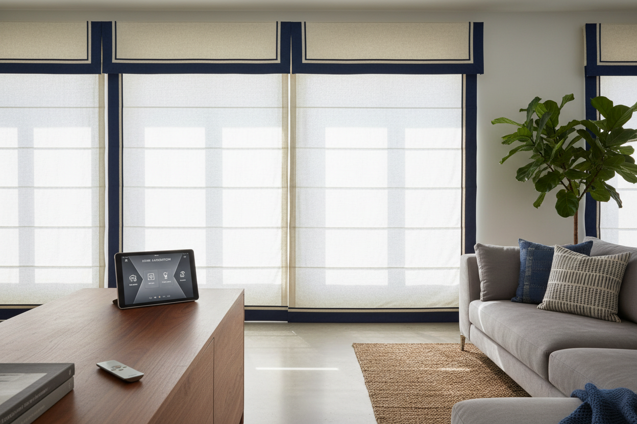 Bordered Roman Blinds: Motorizing Your Custom Setup