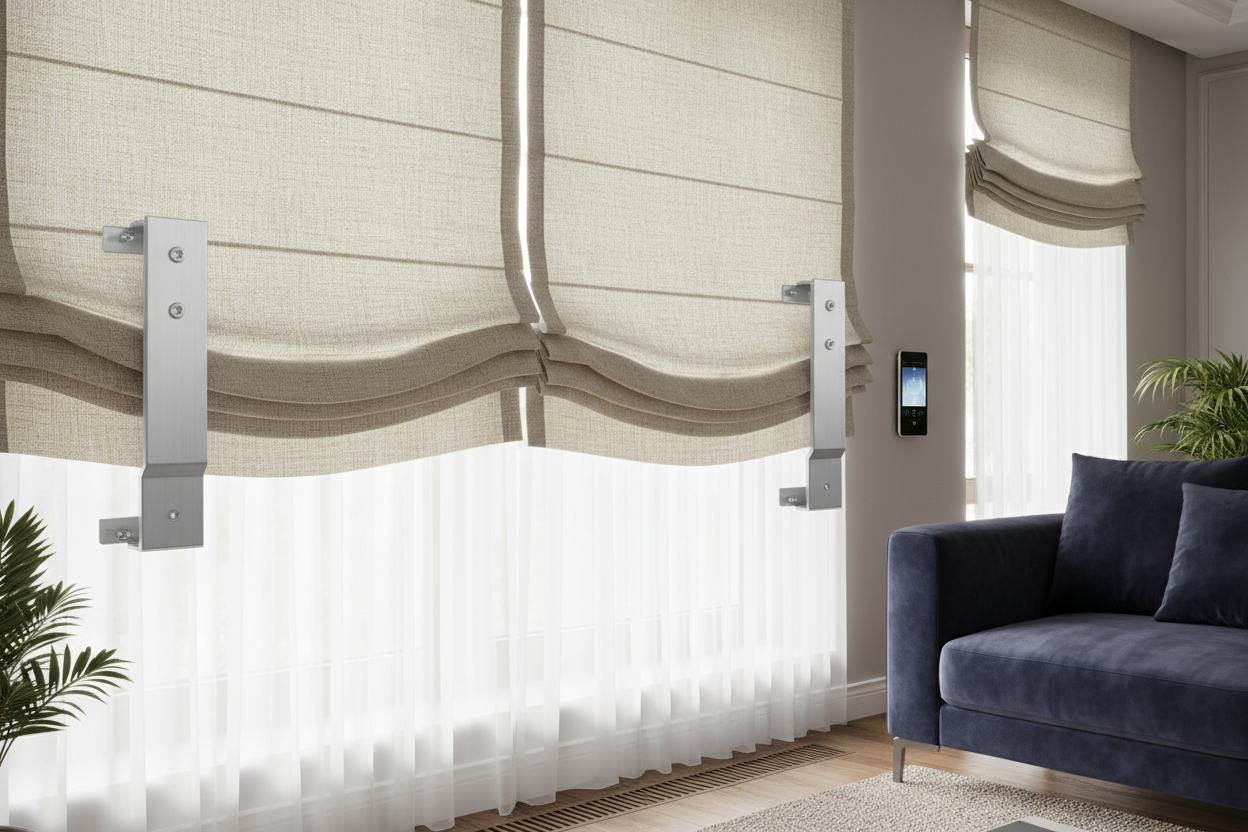 Roman Shades Brackets: Securing Heavy Motorized Blinds