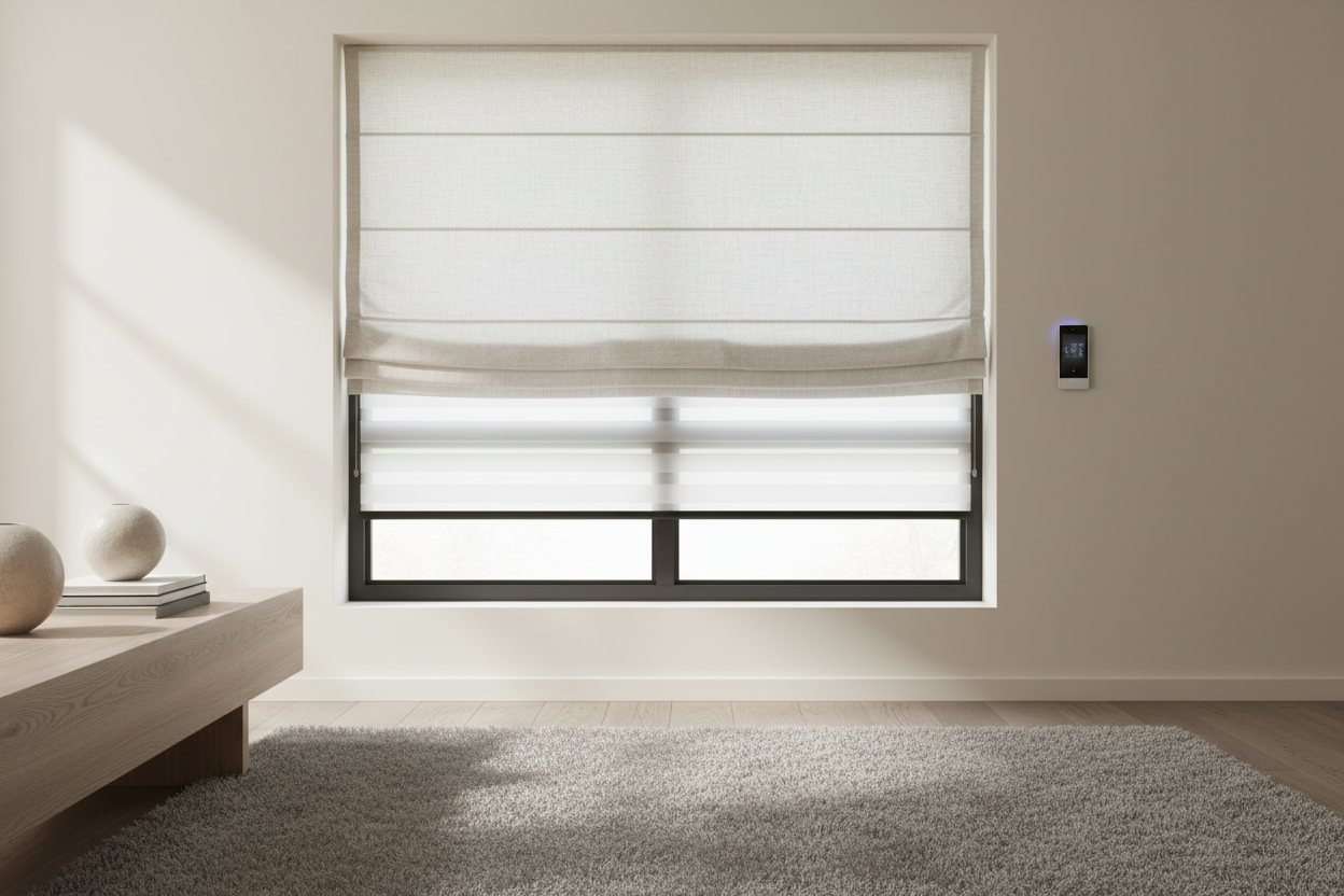 Faux Roman Shade Inside Mount: Hiding Smart Blinds (My Setup)