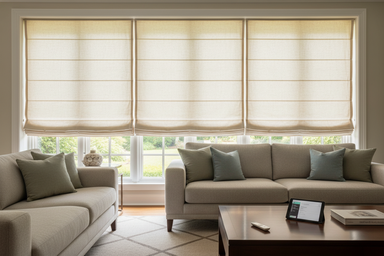 Roman shades for picture window: The Smart Motorized Guide