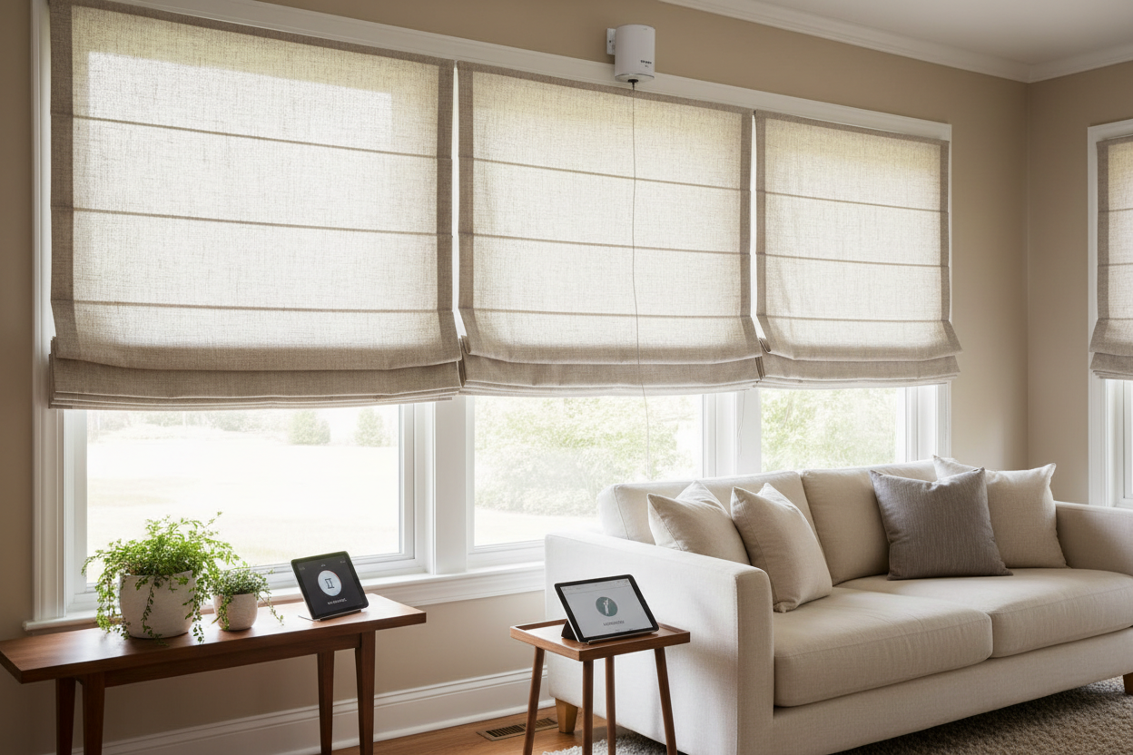 DIY Roman Shades with Dowels: Making Them Smart-Ready