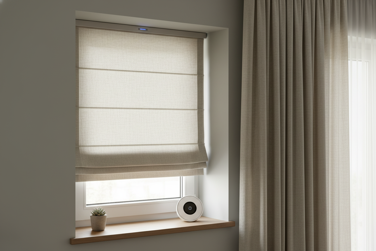 Smart 18 inch roman shade: Motorizing Narrow Windows