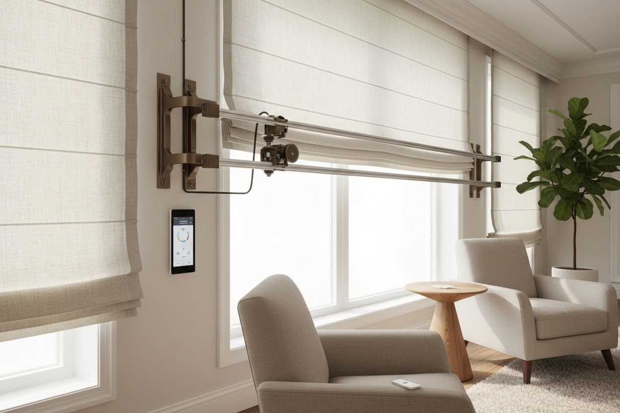 Mounting brackets for roman blinds: Securing Heavy Smart Shades