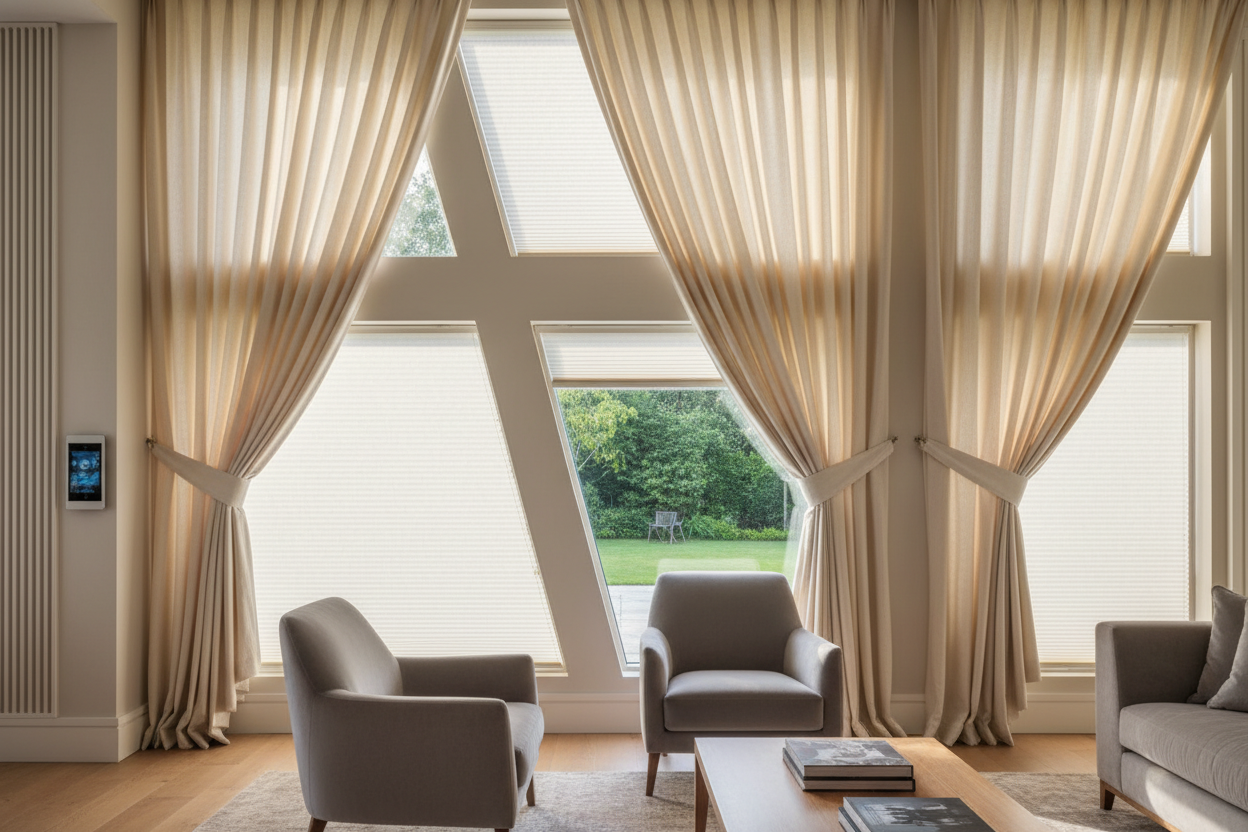 Angle window curtains: Motorizing Your Toughest Windows