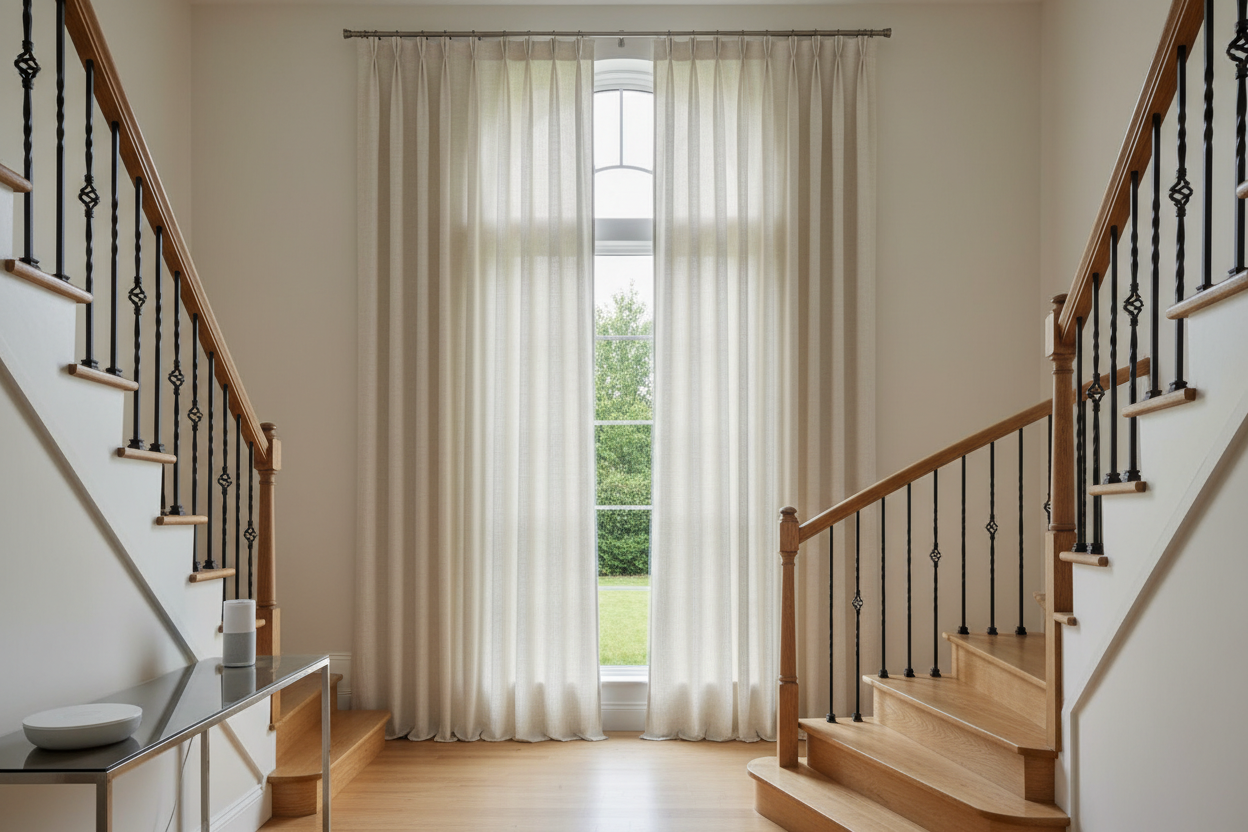 Curtains for Stairs: Voice-Controlled Fix for High Windows