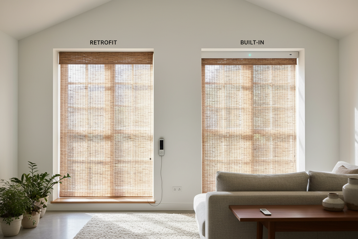 Bamboo Blinds Go Smart: Retrofit vs. Built-in Motor Options