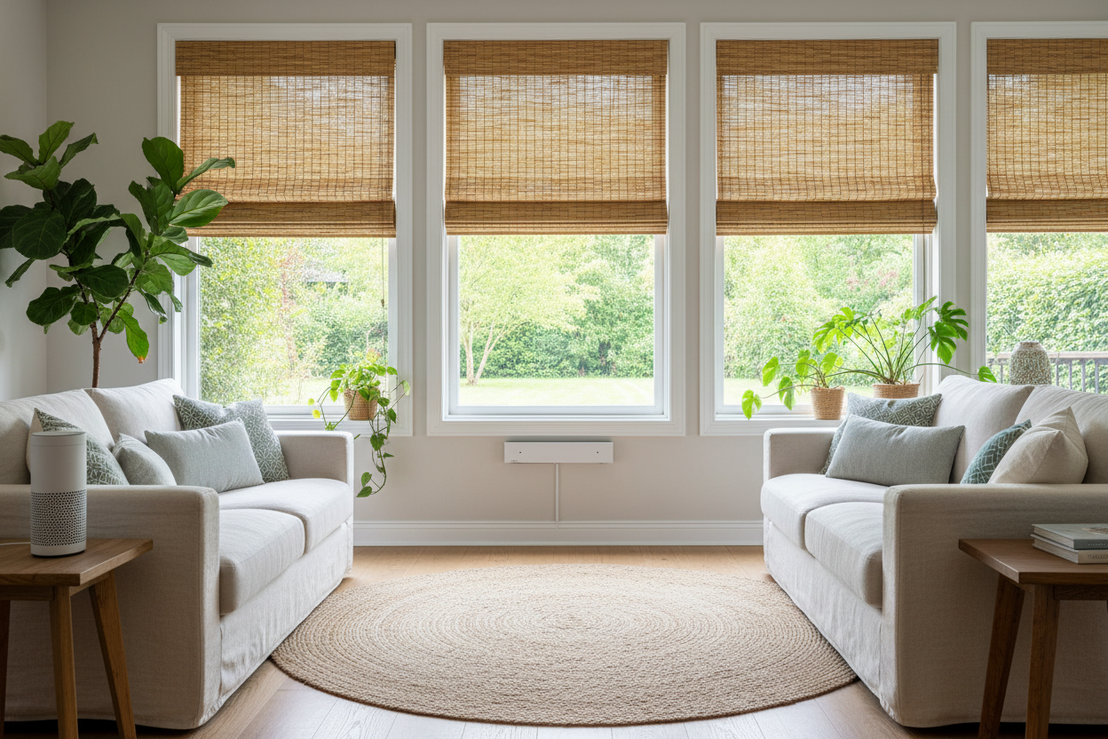 Bamboo Roman Shade Upgrades: Adding Voice-Controlled Motors