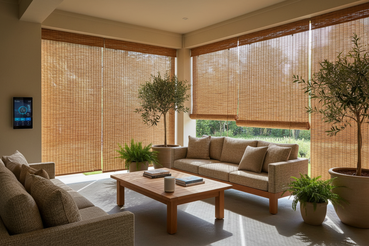 Voice-Controlled bamboo outdoor shades: A Realistic Patio Guide