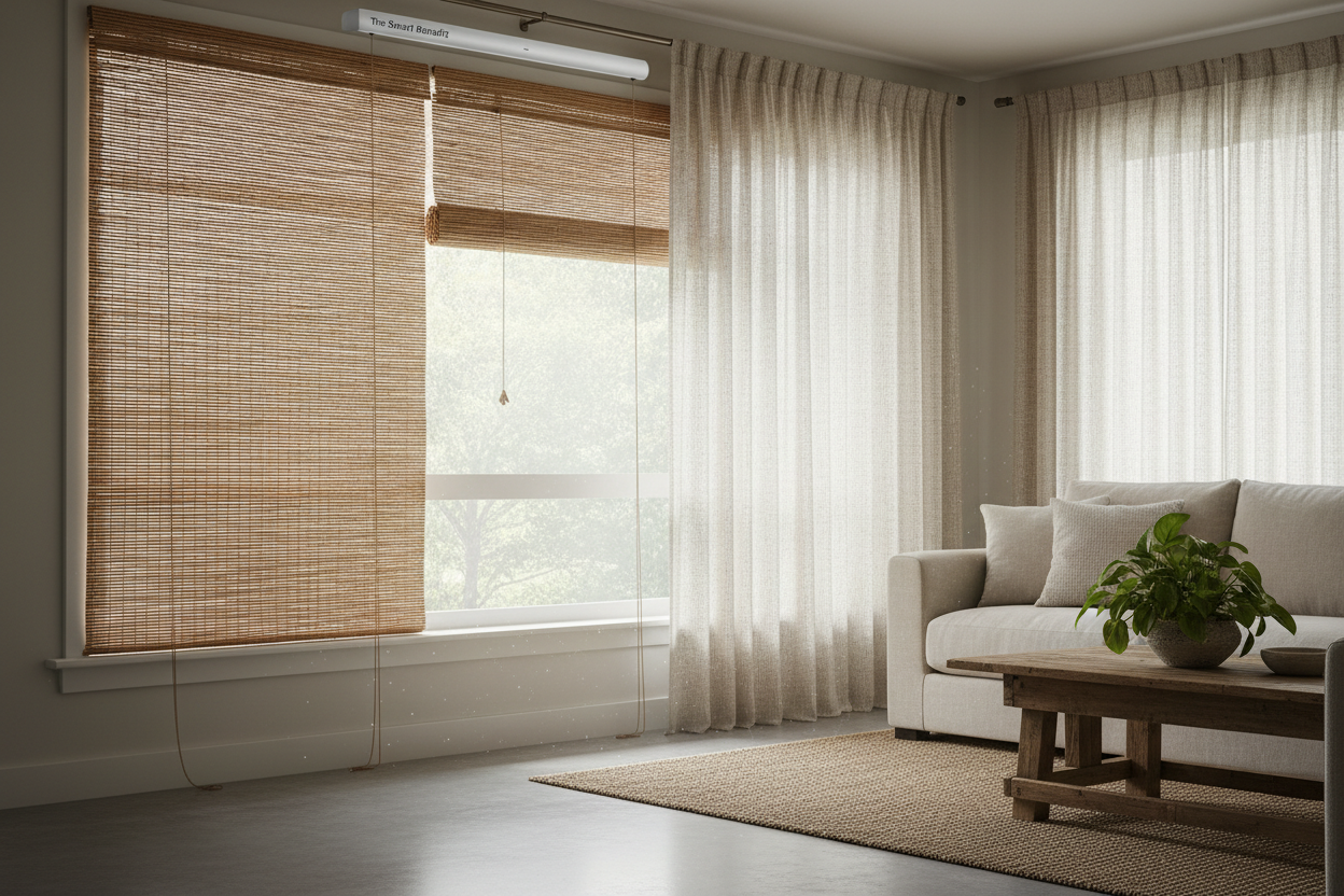 Bamboo matchstick roll up blinds: The Smart Retrofit