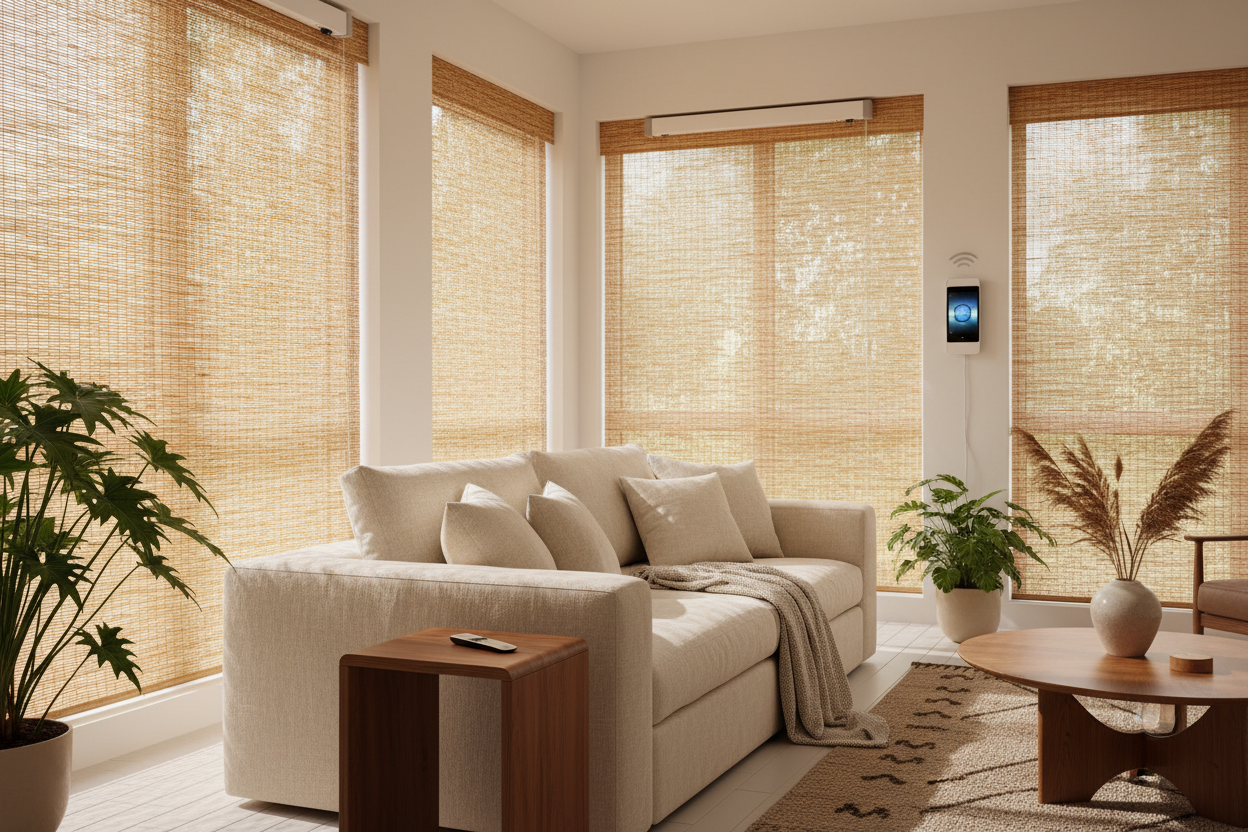 Bamboo Roller Blind Retrofit: Making Natural Shades Smart