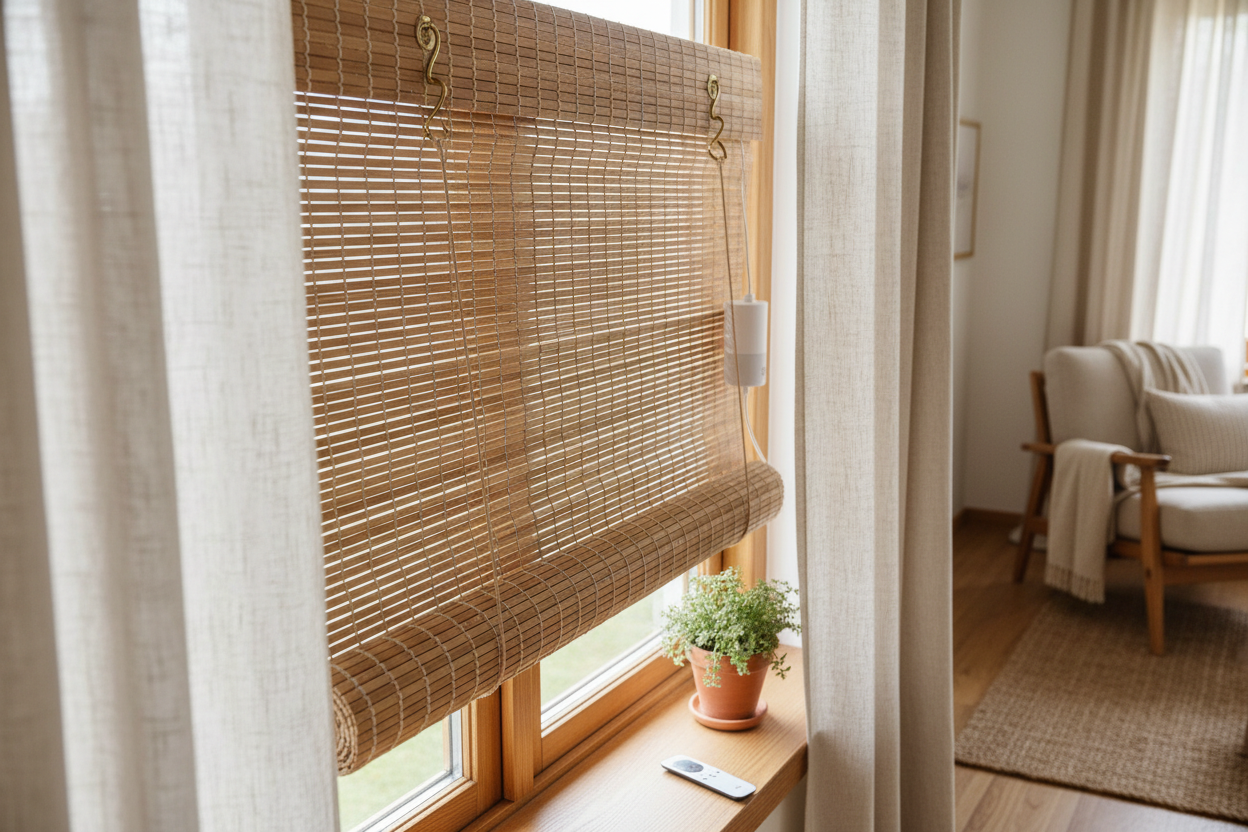 Motorizing Bamboo Roll-Up Blinds with Hooks: DIY Guide