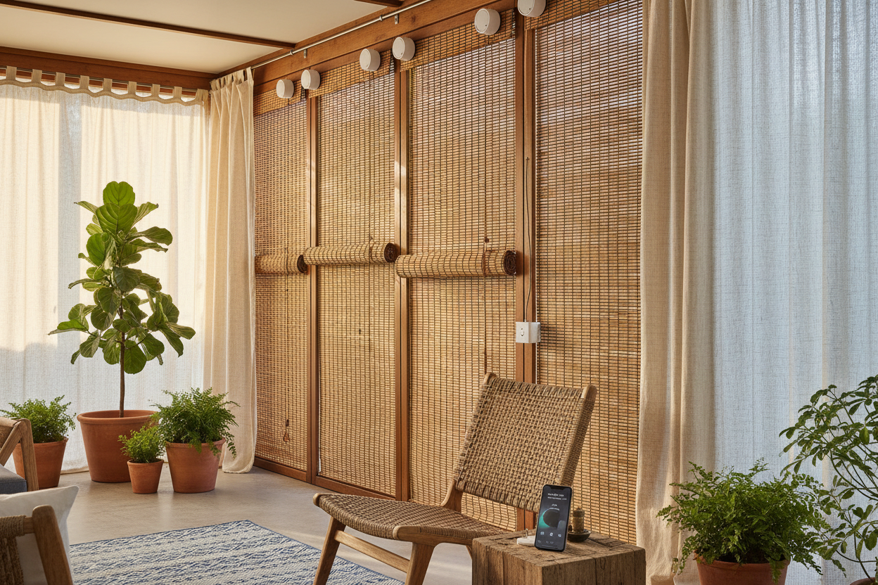 Outdoor Bamboo Blinds IKEA Hack: Adding Smart Motors