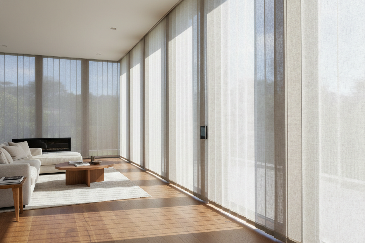 Dual drape sheer vertical blinds: Smart Privacy for Big Windows