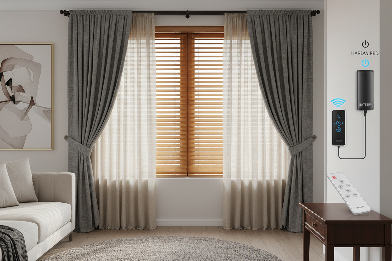 Motorized 71 inch blinds: Battery vs. Hardwired Setup
