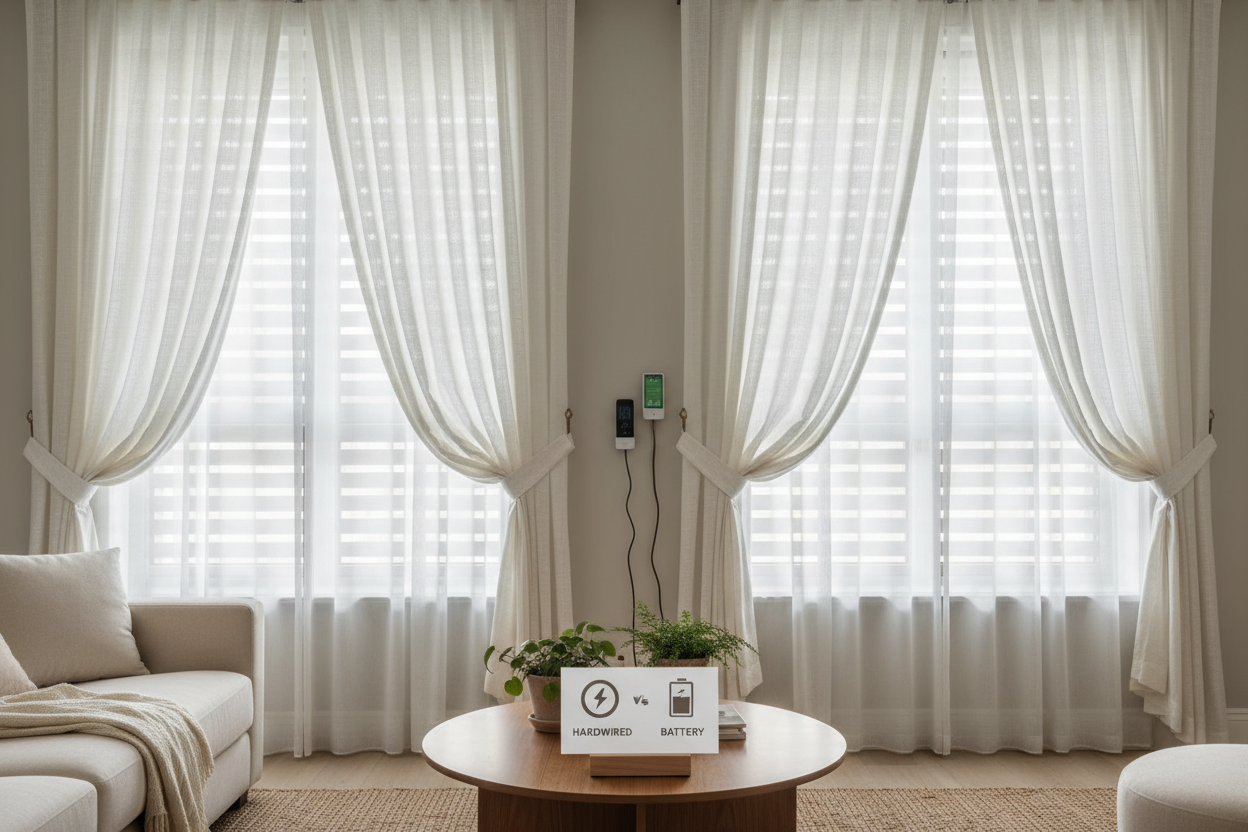 Smart 54 inch wide blinds: My Hardwired vs Battery Guide