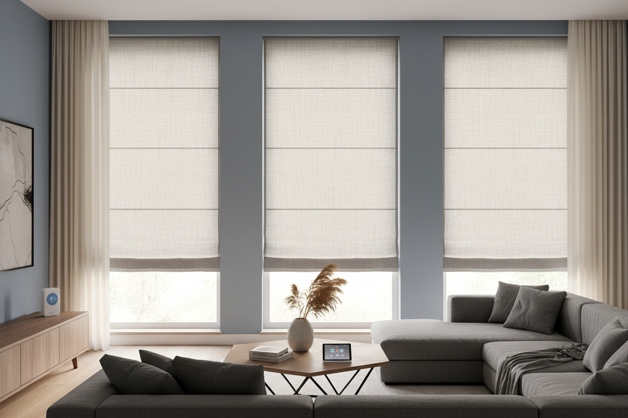 90 inch wide blinds: How to Motorize Large Living Room Windows
