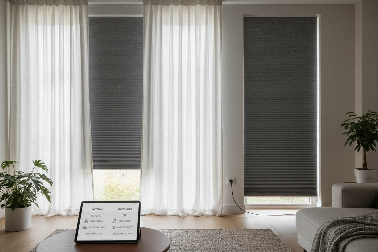 Smart 55 inch blinds: Battery vs. Hardwired Specs