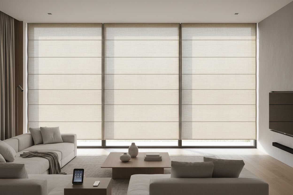 Motorized 93 inch wide blinds: Taming Massive Windows
