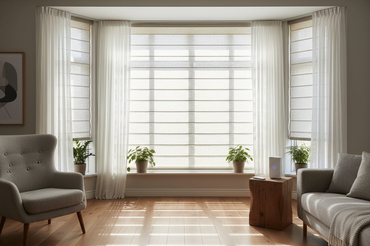 Cheap blinds for big windows: Motorized shading on a strict budget