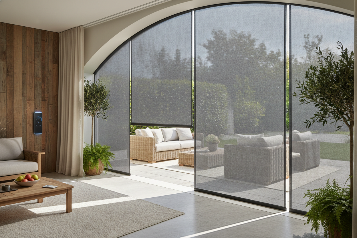 Sun Shade Screen Patio: Motorized Tech for Effortless Cooling