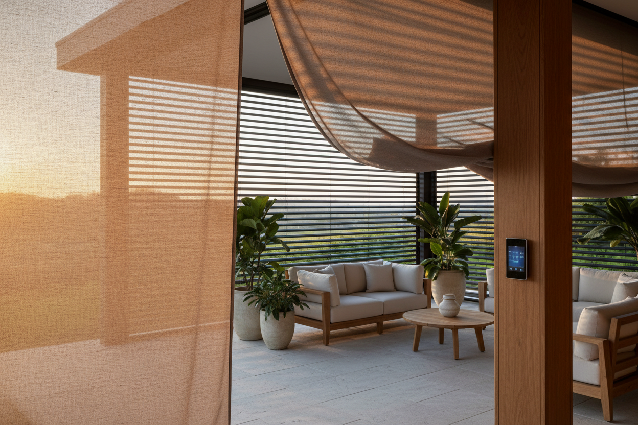 Motorized outdoor.privacy screen: Reclaim Your Patio