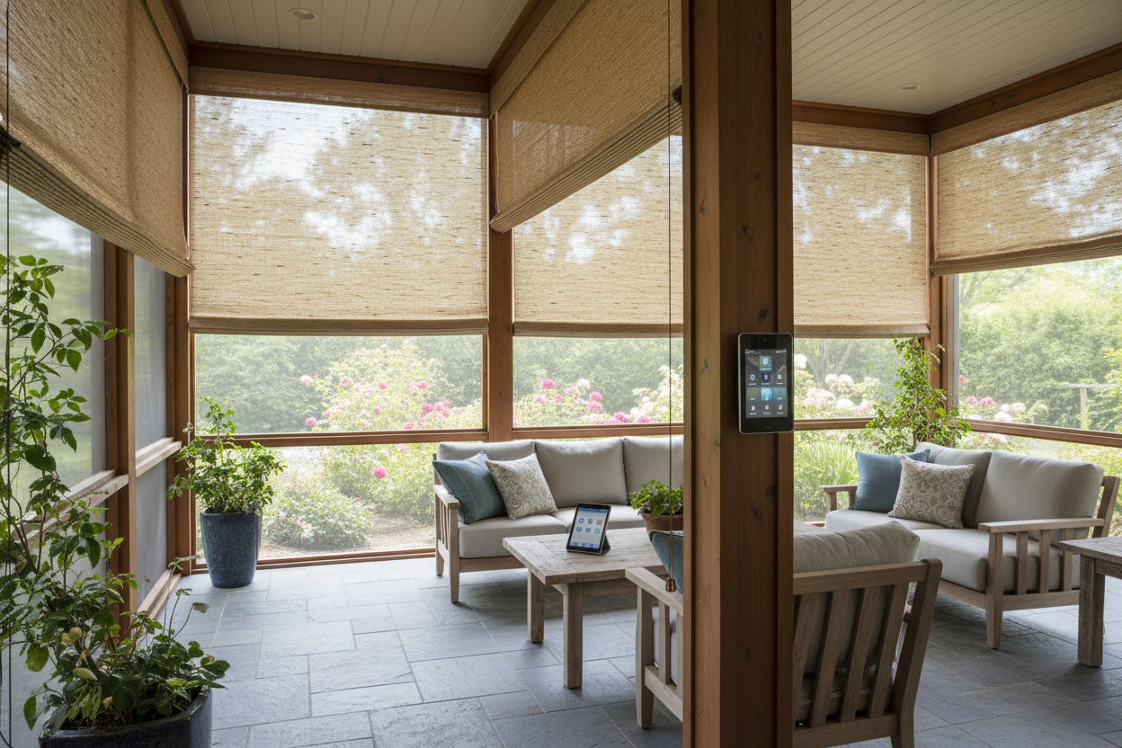 Shades for Screen Room: Smart Tech for Outdoor Privacy