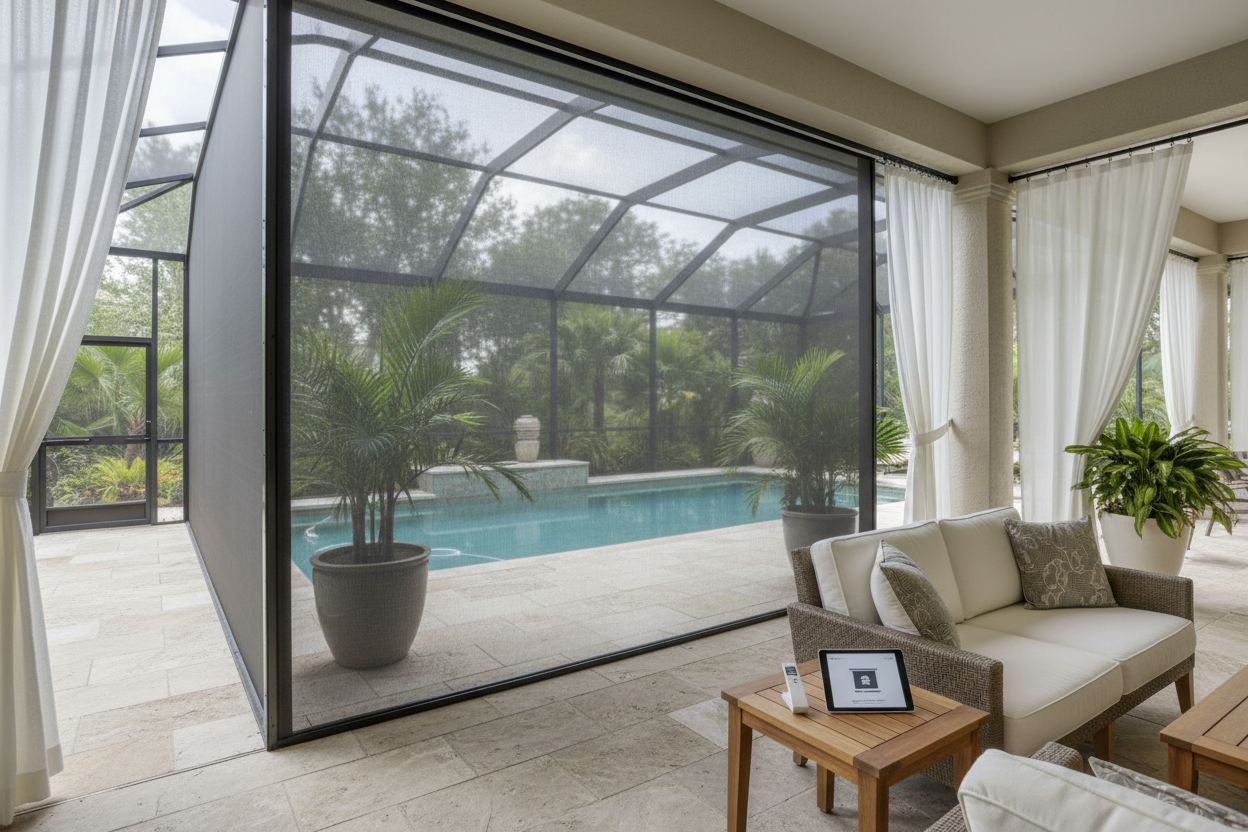 Pool Cage Shade Screen: Motorized Privacy That Actually Works