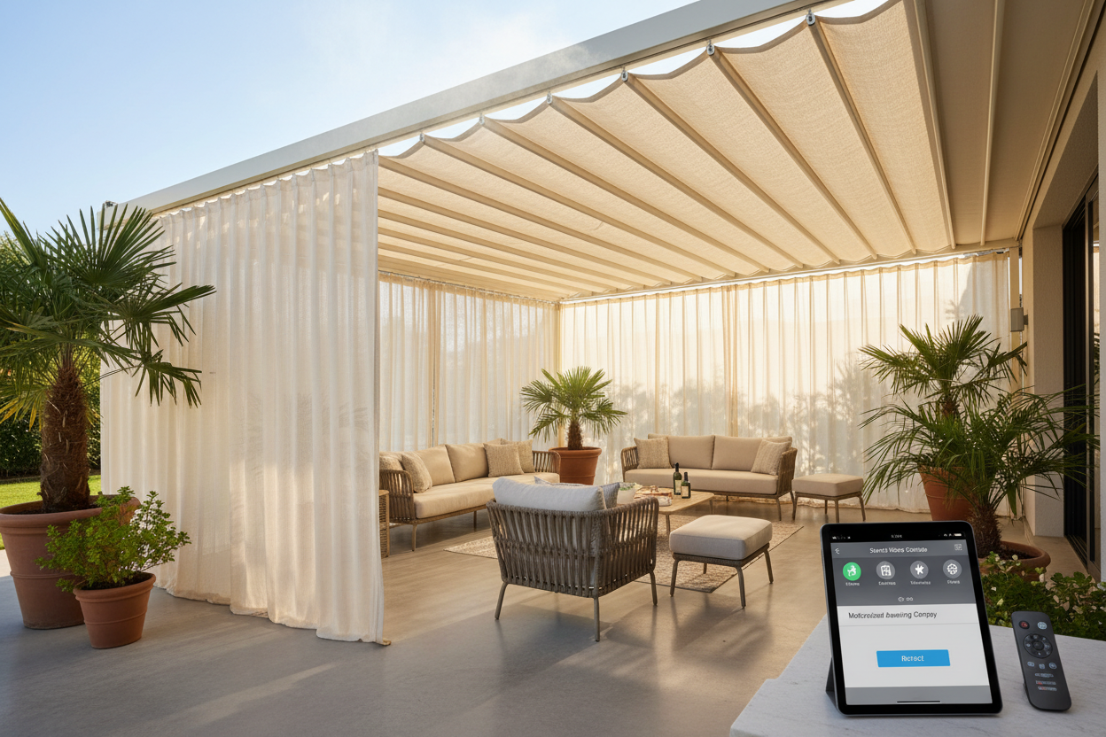 Motorized Awning Canopy Patio Setup: Beating the Summer Heat