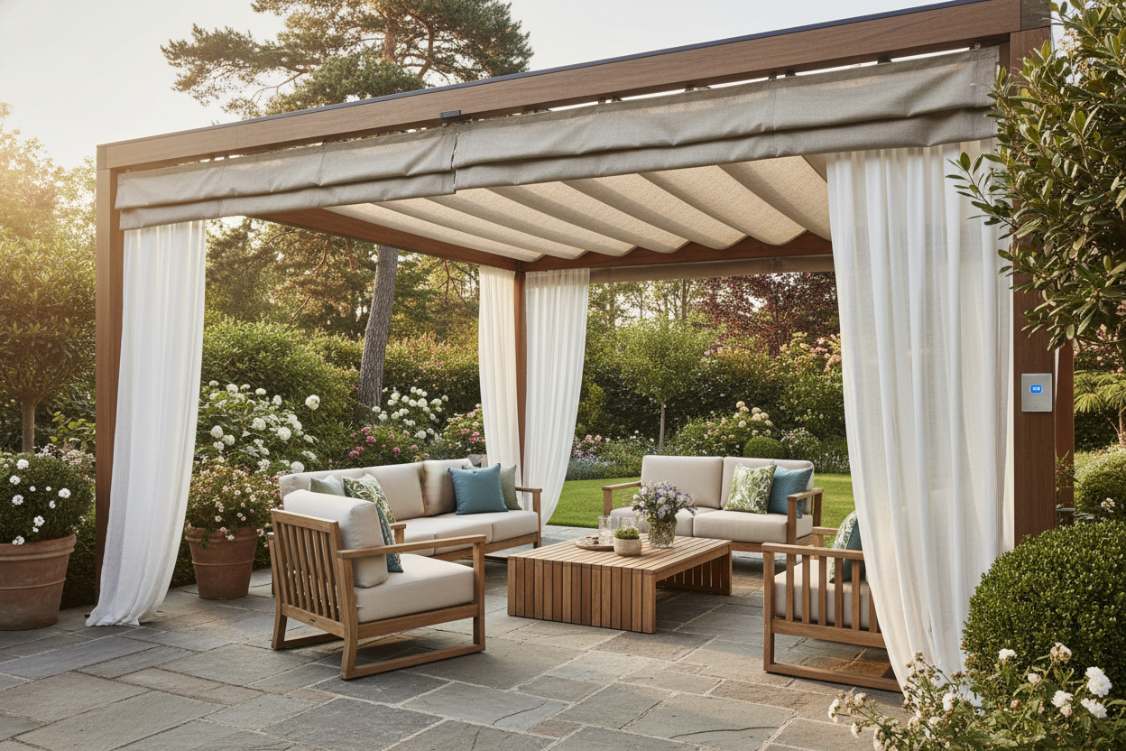 Motorized garden shade canopy: My Smart Backyard Setup