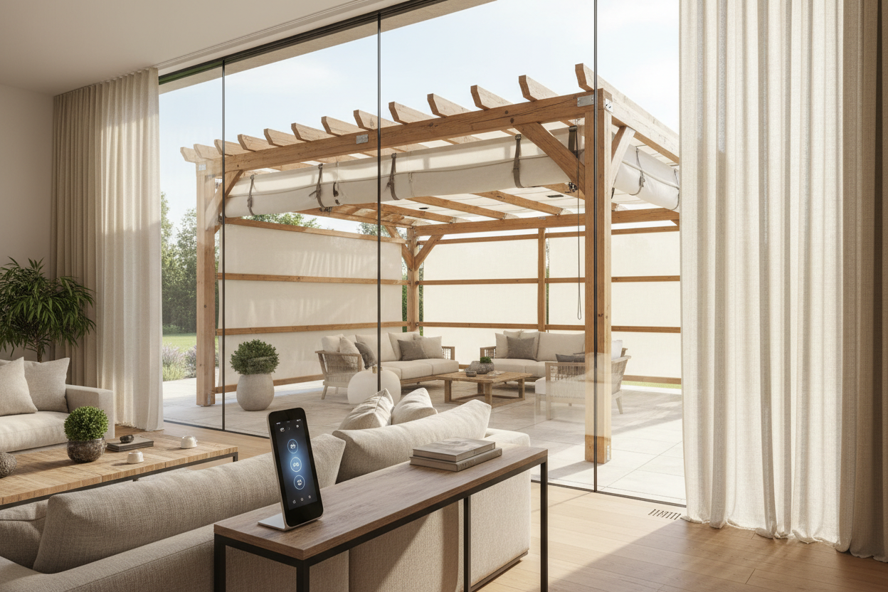 How to Build an Outdoor Canopy with Smart Retractable Shades