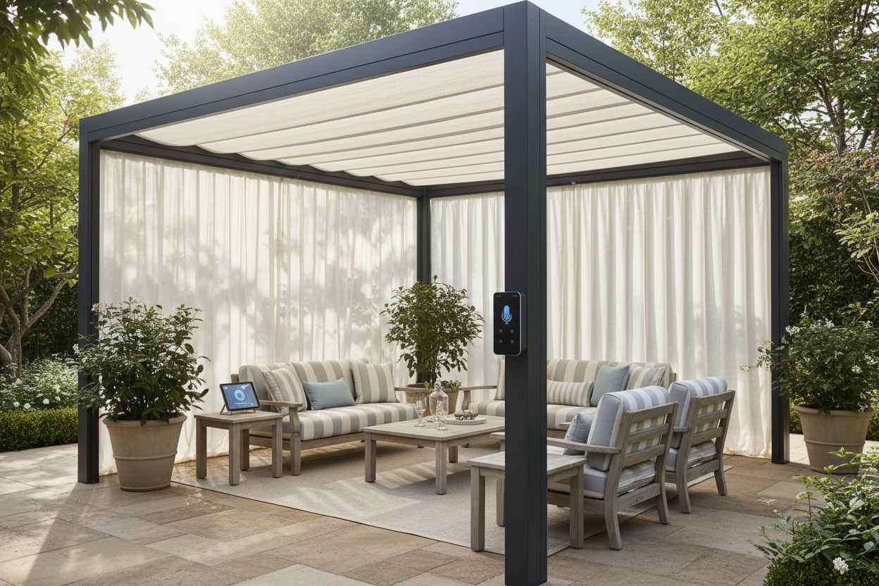Free Standing Sun Shade: Voice-Controlled Patio Comfort