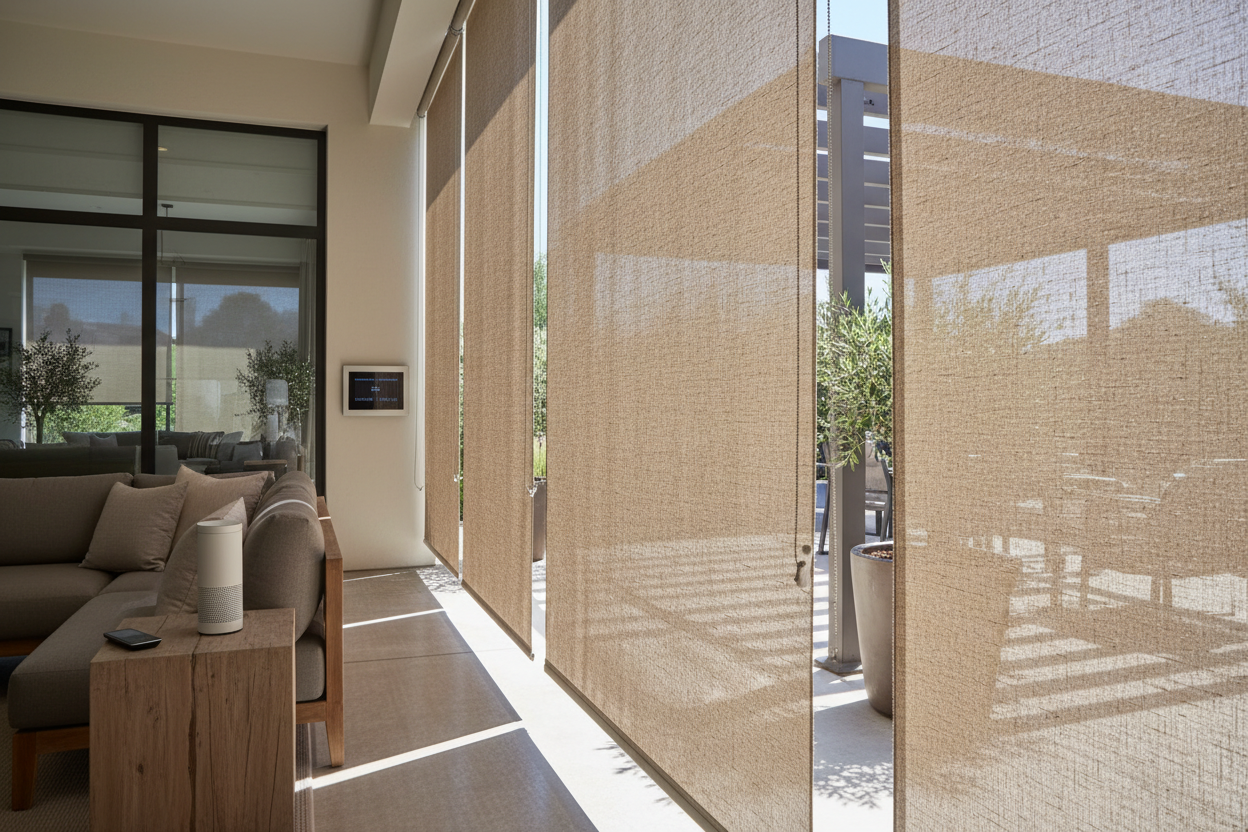 Rollable Sun Shade Upgrade: Voice-Controlled Patio Comfort