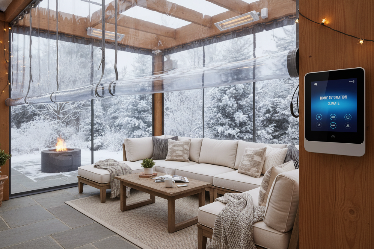 Clear Vinyl Roll Up Curtains: Motorizing Your Winter Patio