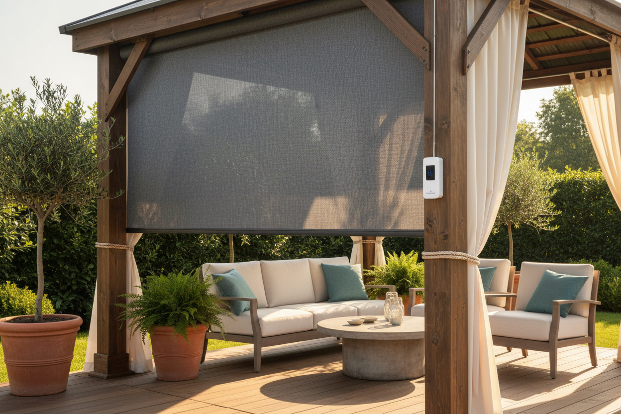 Smart roll up shade for gazebo: Beating the Afternoon Glare