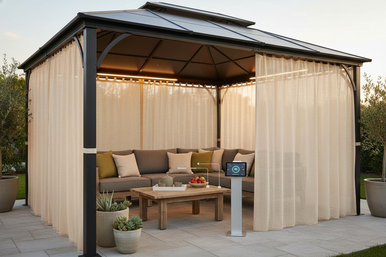 Gazebo shade Costco guide: Adding motorized privacy to your patio