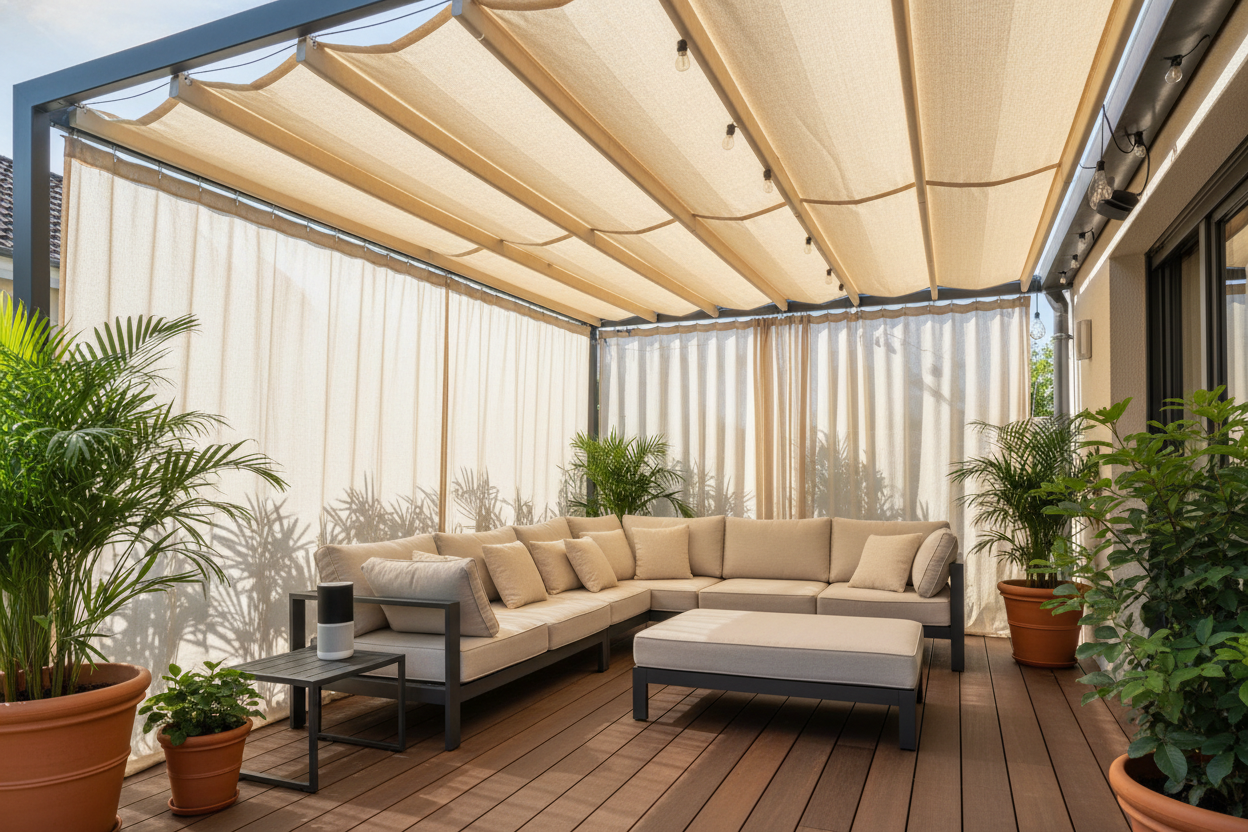 Sunny Guard Canopy Retrofit: Voice-Controlled Patio Shade
