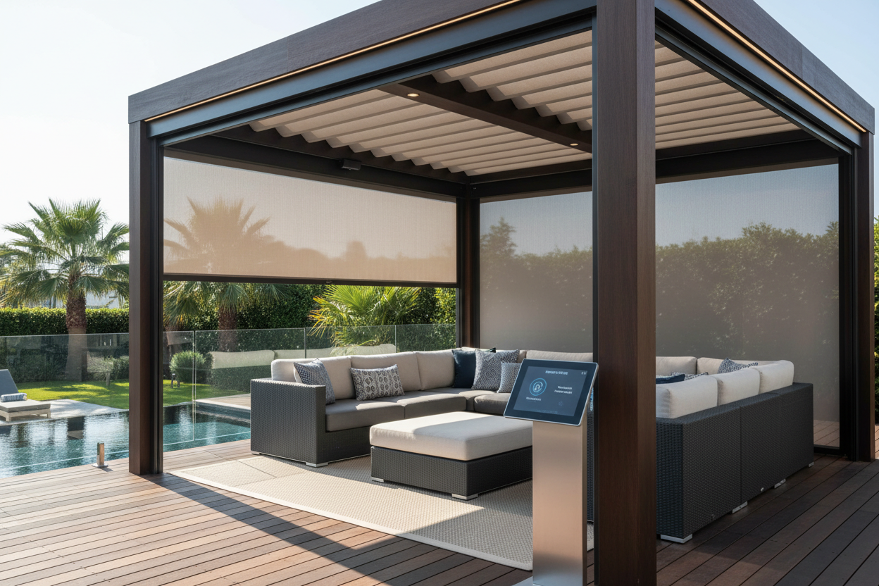 Shaded Pergola: Why I Added Motorized Screens to My Deck
