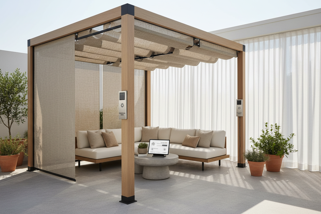Sun Shade for Pergola: Hardwired vs. Solar Motor Breakdown