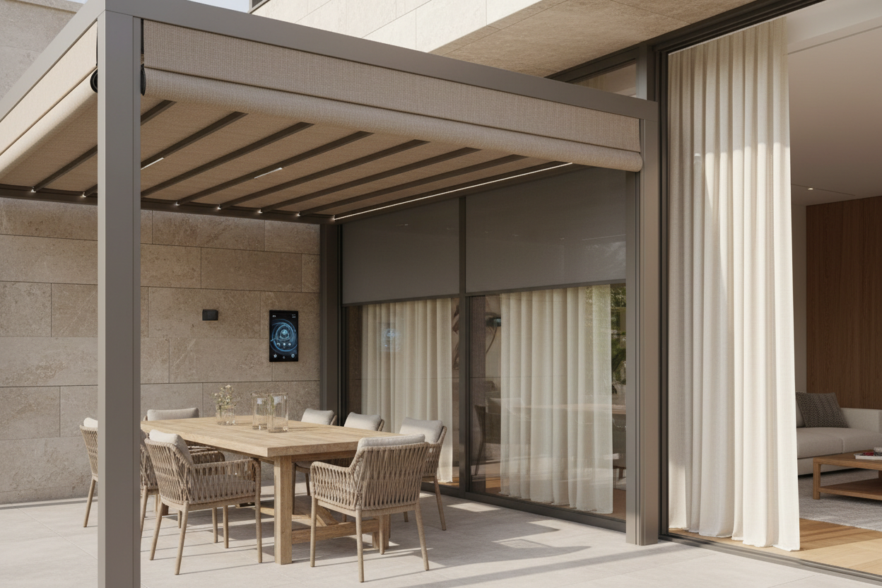 Smart pergola canopy ideas: Motorized Shade Guide