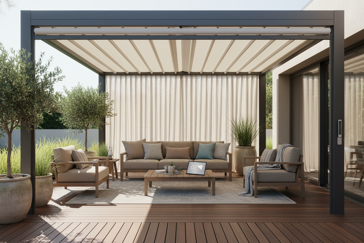 Motorized Pergola Cover Kit: Effortless Shade for Smart Homes