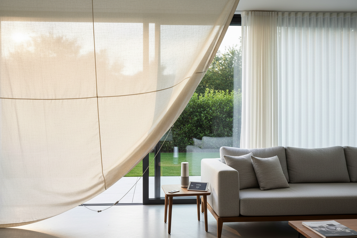 Sun Sail for Shade: Voice-Controlled Patio Cooling
