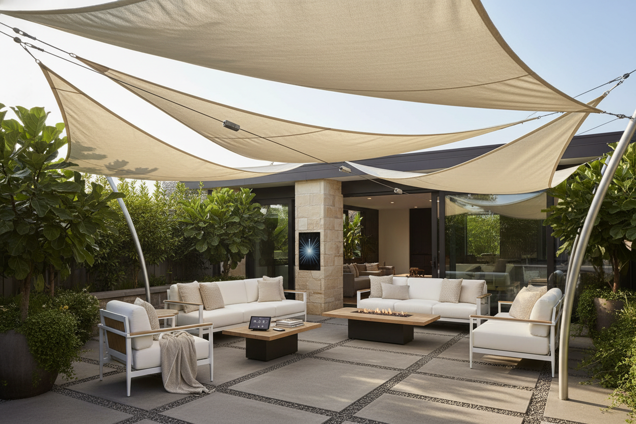 Cloth Shade Sails: How I Made My Patio Shade Smart