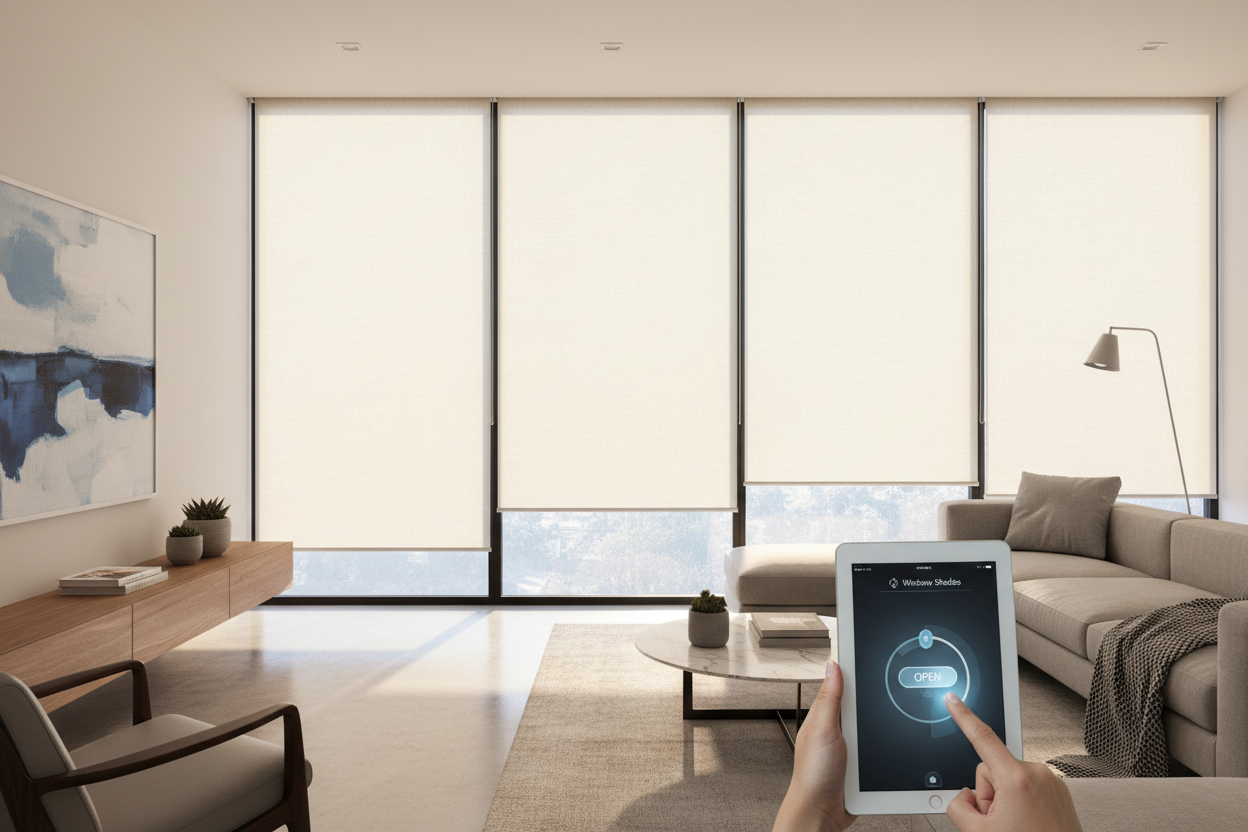 Stylish Roll Up Window Shades for a Modern Home