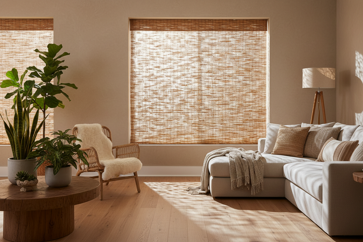 Natural Woven Shades: A Stylish Way to Soften Light and Warm Up Your Home