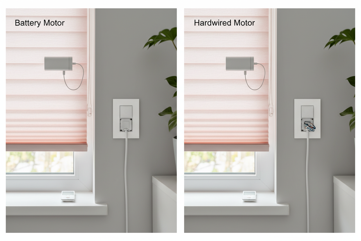 Pink Blinds: Battery vs. Hardwired Motors Explained