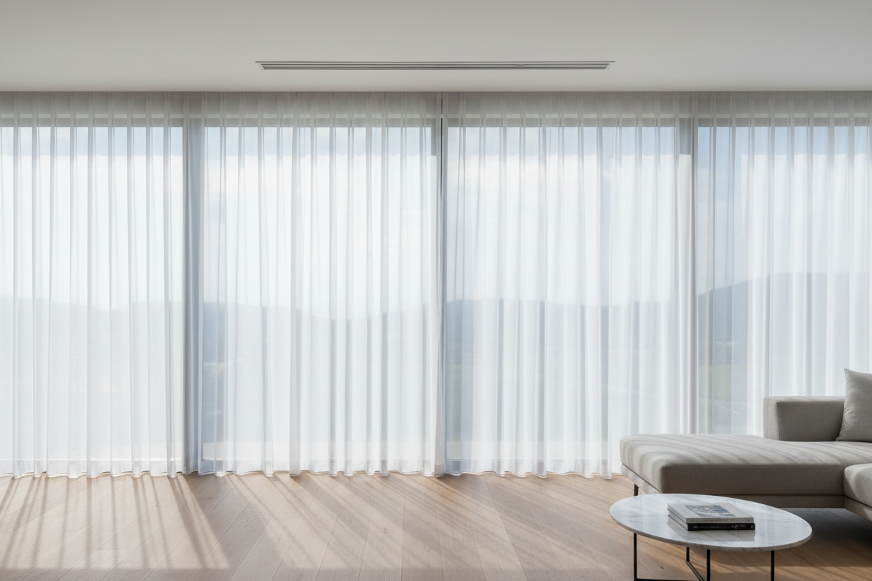 Sheer Curtains on a Track: A Clean, Modern Way to Soften Light Without Losing the View