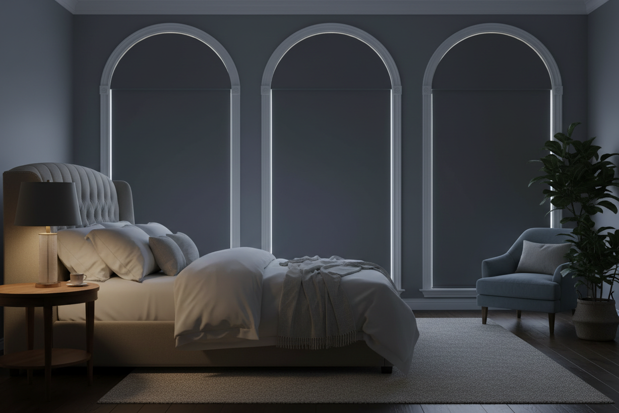 Sleeping Through the Sunrise: A Guide to Blackout Solutions for Arched Windows