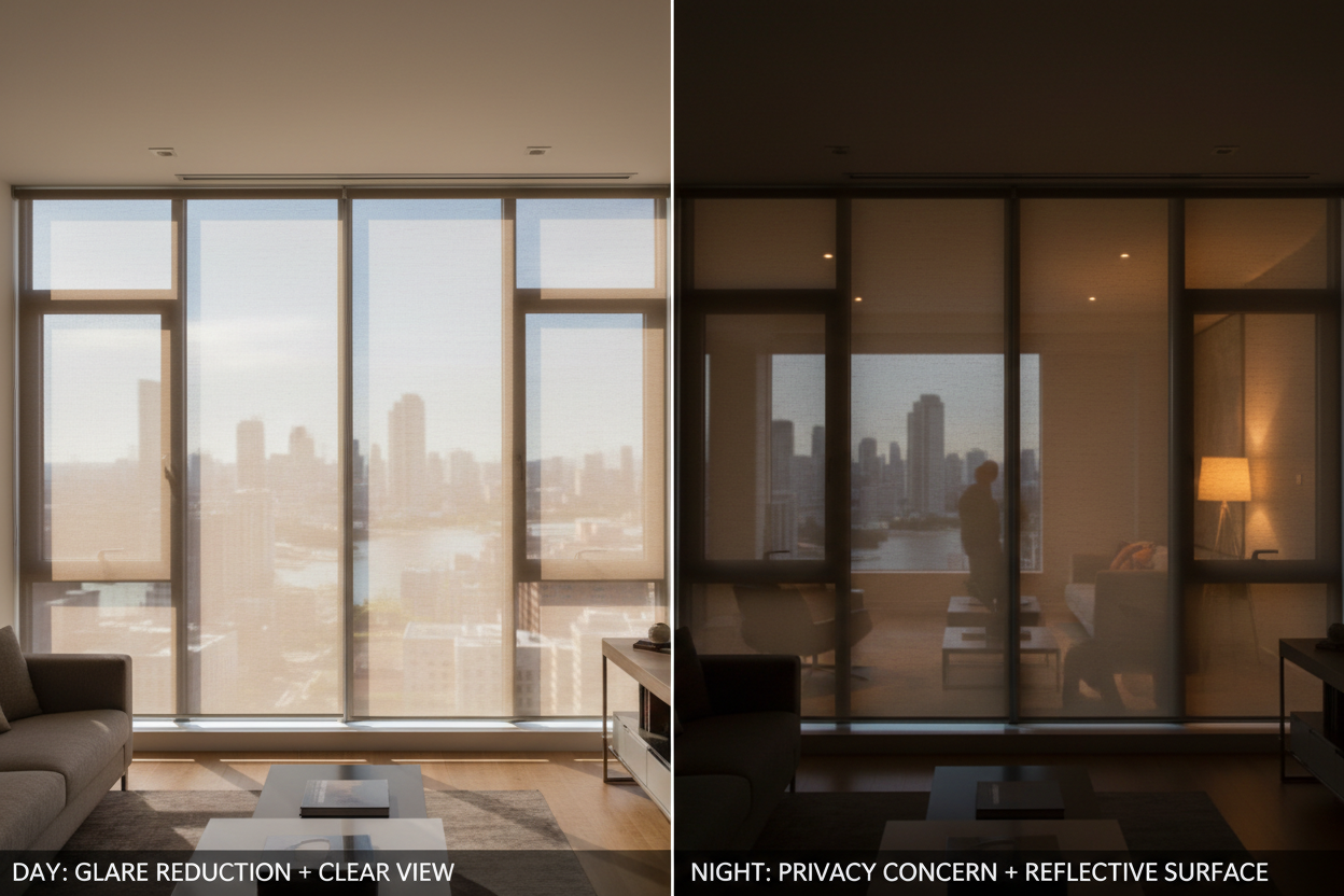 Solar Shades: The Truth About Your View and Privacy After Dark