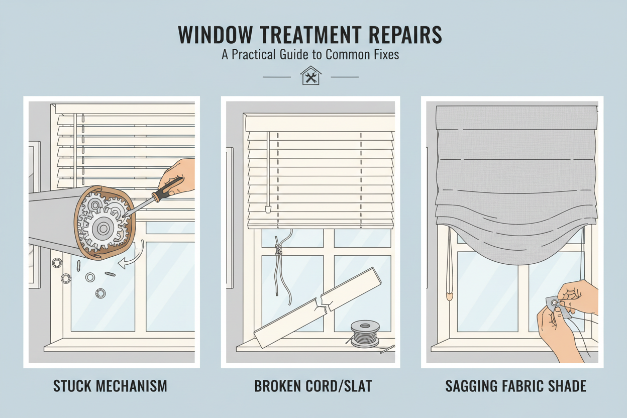Stuck, Snapped, or Sagging: A Practical Guide to Repairing Your Window Treatments